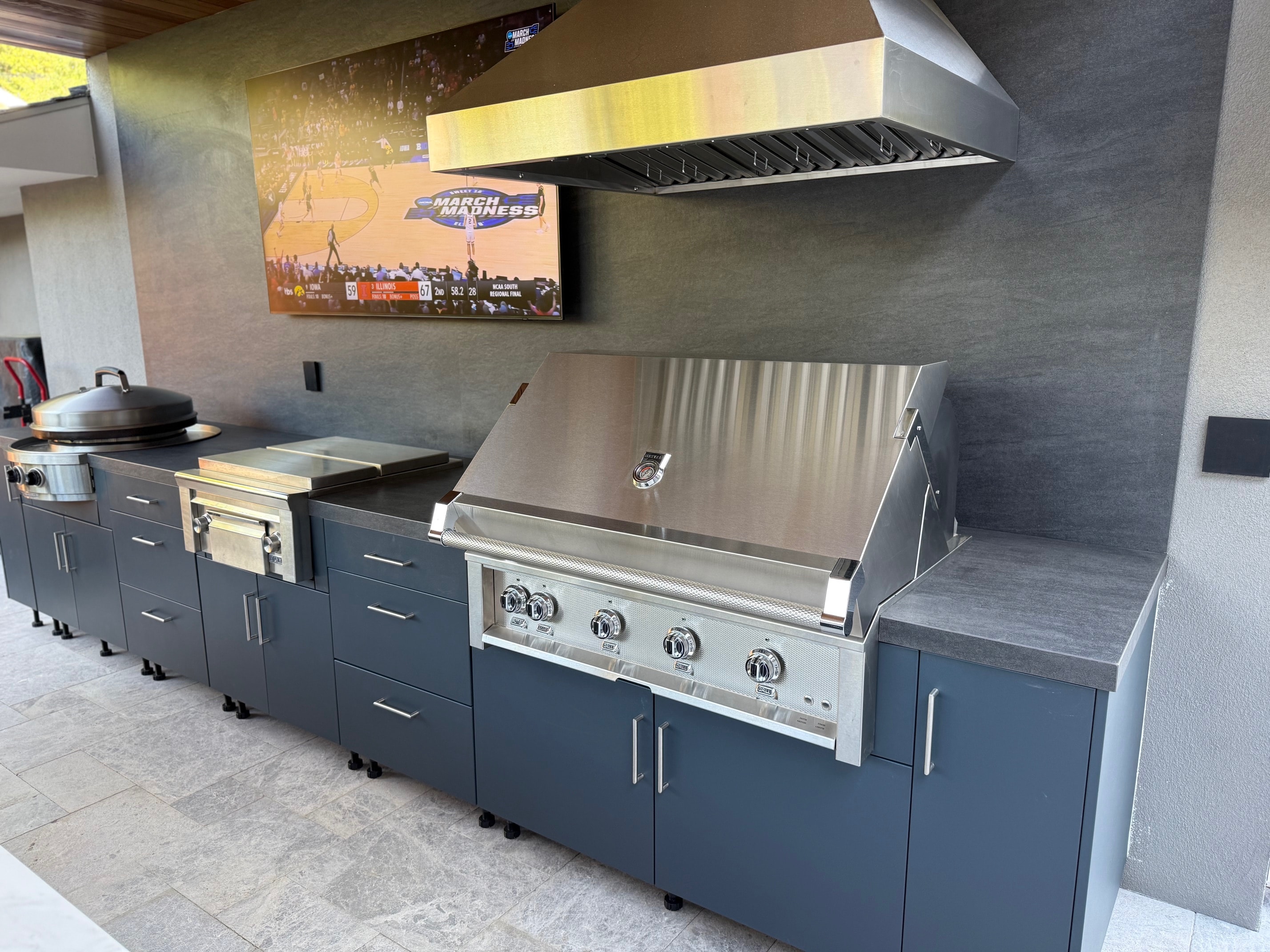 Blue Outdoor Cabinets by Danver — Galley Style