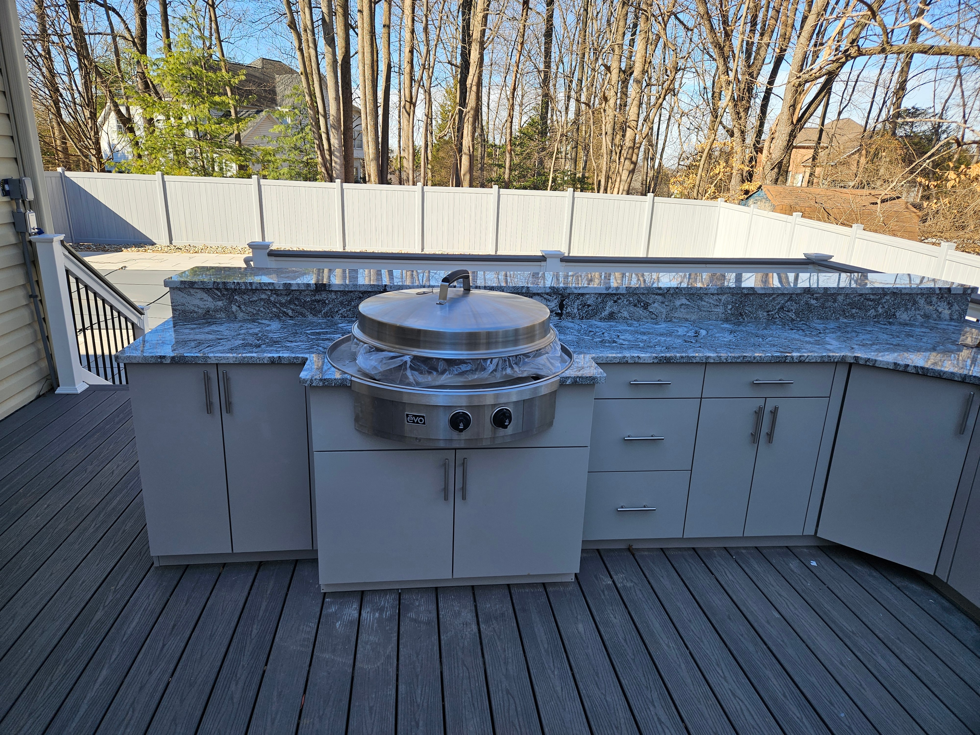 Completed installation — finished outdoor kitchen detail
