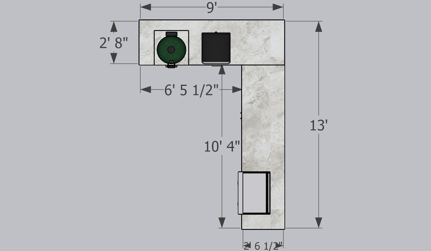 Floor plan — alternate dimension view
